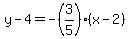 y-4=-%283%2F5%29%28x-2%29
