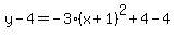 y-4=-3%28x%2B1%29%5E2%2B4-4