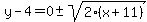 y-4=0%2B-+sqrt%282%28x%2B11%29%29