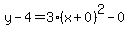 y-4=3%28x%2B0%29%5E2-0