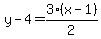 y-4=3%28x-1%29%2F2