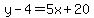 y-4=5x%2B20