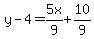 y-4=5x%2F9%2B10%2F9