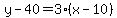 y-40=3%28x-10%29