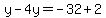 y-4y=-32%2B2