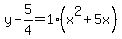 y-5%2F4=1%28x%5E2%2B5x%29