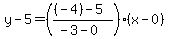 y-5=%28%28%28-4%29-5%29%2F%28-3-0%29%29%28x-0%29