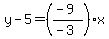 y-5=%28%28-9%29%2F%28-3%29%29x