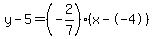 y-5=%28-2%2F7%29%28x--4%29