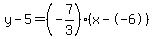 y-5=%28-7%2F3%29%28x--6%29
