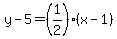 y-5=%281%2F2%29%28x-1%29