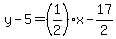y-5=%281%2F2%29x-17%2F2