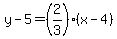 y-5=%282%2F3%29%28x-4%29