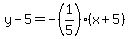 y-5=-%281%2F5%29%28x%2B5%29