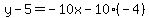 y-5=-10x-10%28-4%29