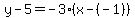 y-5=-3%28x-%28-1%29%29