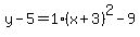 y-5=1%28x%2B3%29%5E2-9
