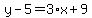 y-5=3%2Ax%2B9