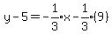 y-5+=+expr%28-1%2F3%29x+-+expr%281%2F3%29%289%29