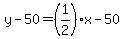 y-50=%281%2F2%29x-50