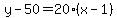 y-50=20%28x-1%29
