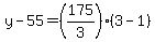 y-55=%28175%2F3%29%283-1%29