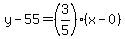 y-55=%283%2F5%29%28x-0%29