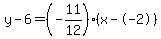 y-6=%28-11%2F12%29%28x--2%29