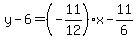 y-6=%28-11%2F12%29x-11%2F6