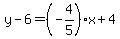 y-6=%28-4%2F5%29x%2B4%29