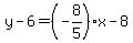 y-6=%28-8%2F5%29x-8