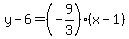 y-6=%28-9%2F3%29%28x-1%29