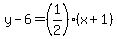 y-6=%281%2F2%29%28x%2B1%29
