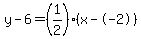 y-6=%281%2F2%29%28x--2%29