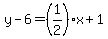 y-6=%281%2F2%29x%2B1