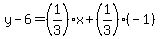 y-6=%281%2F3%29x%2B%281%2F3%29%28-1%29