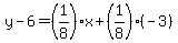 y-6=%281%2F8%29x%2B%281%2F8%29%28-3%29