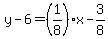y-6=%281%2F8%29x-3%2F8