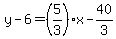 y-6=%285%2F3%29x-40%2F3