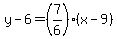y-6=%287%2F6%29%28x-9%29