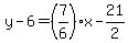 y-6=%287%2F6%29x-21%2F2
