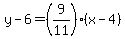 y-6=%289%2F11%29%28x-4%29