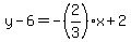 y-6=-%282%2F3%29x%2B2