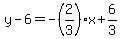y-6=-%282%2F3%29x%2B6%2F3
