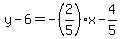 y-6=-%282%2F5%29x-4%2F5