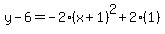 y-6=-2%28x%2B1%29%5E2%2B2%281%29