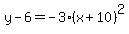 y-6=-3%28x%2B10%29%5E2