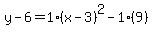 y-6=1%28x-3%29%5E2-1%289%29