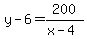 y-6=200%2F%28x-4%29
