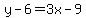 y-6=3x-9